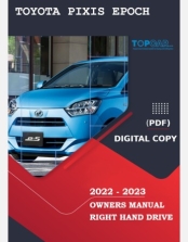 TOYOTA PIXIS EPOCH 2022-2023 OWNERS MANUAL IN ENGLISH
